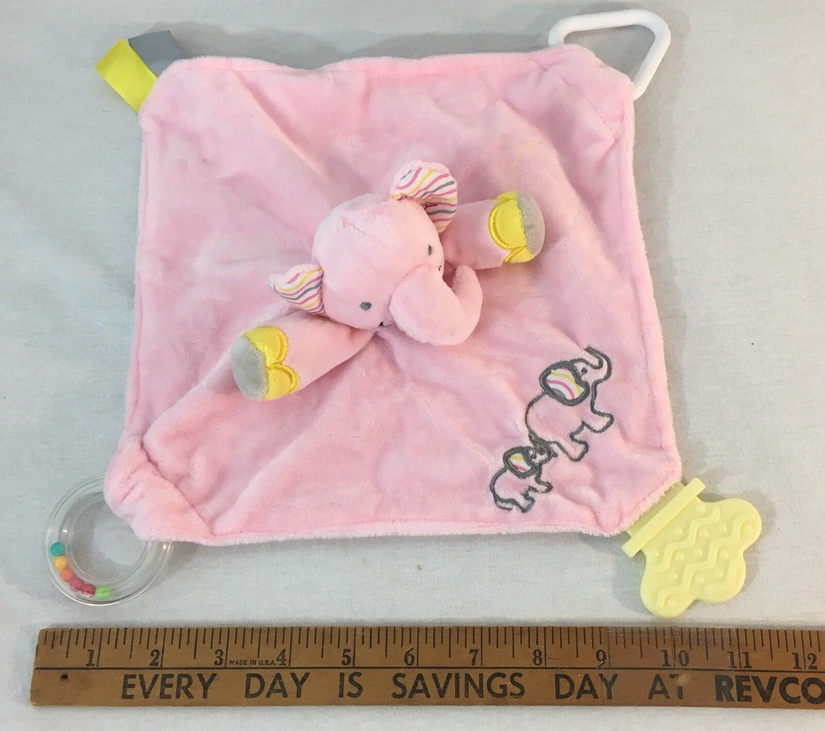 Girls Teething Toy Pink Elephant Chewbie Activity Security Blanket