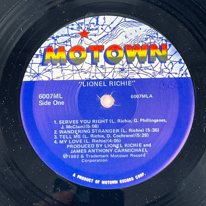 Lionel Richie - Motown Vinyl Record, Near Mint Condition