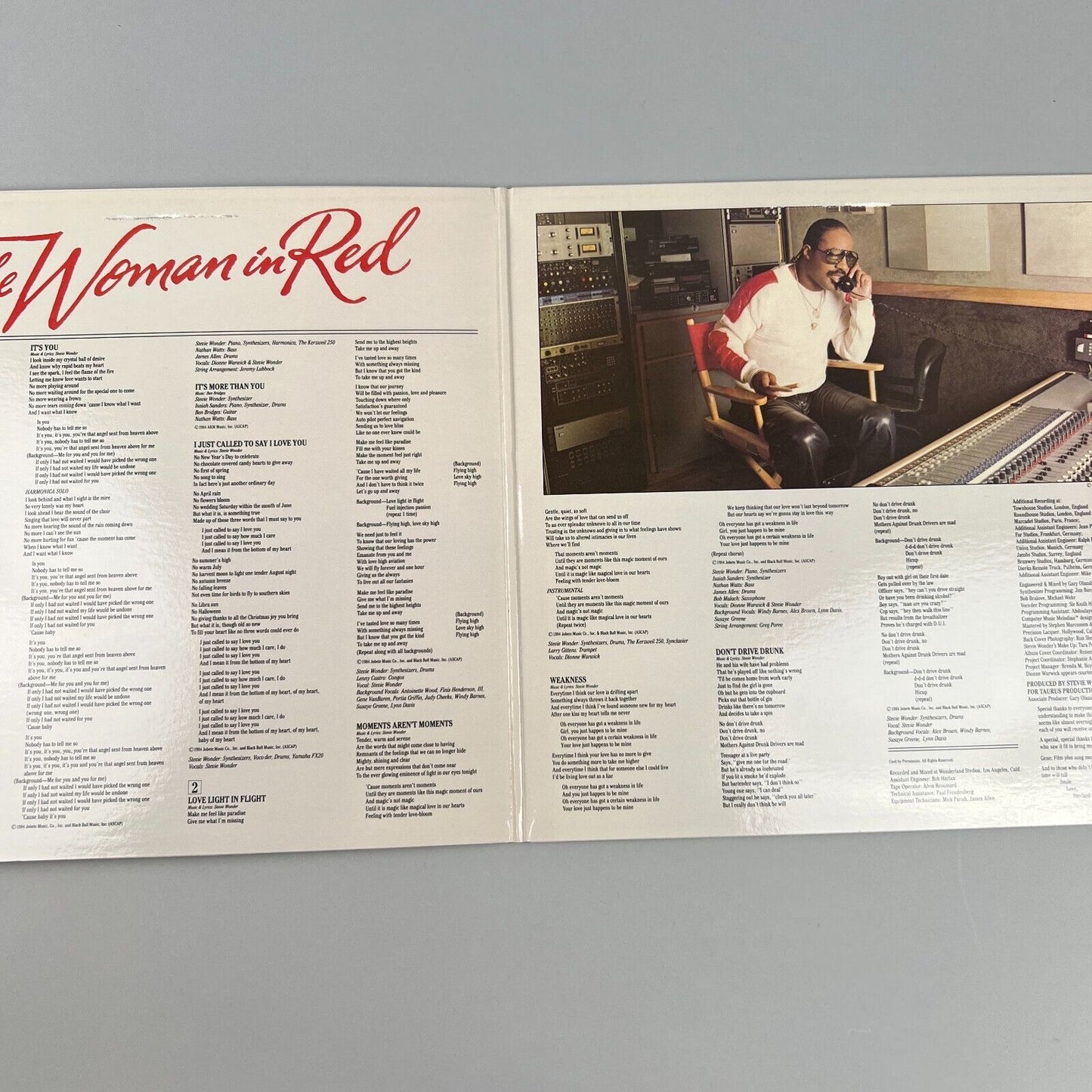 The Woman In Red - Stevie Wonder Orignal Motion Picture Soundtrack Vinyl Record