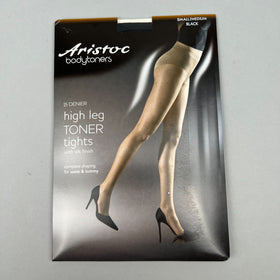 Aristoc Bodytoners, 15 Denier High Leg Toner Tights, Small/Medium, Black