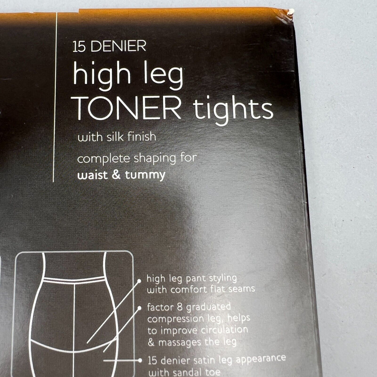 Aristoc Bodytoners, 15 Denier High Leg Toner Tights, Small/Medium, Black