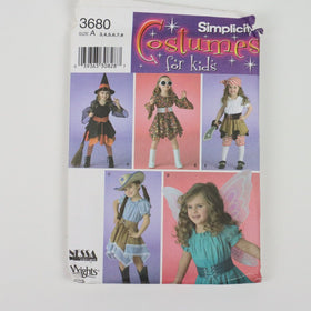 Uncut Vintage Sewing Patterns Costumes Variety Kids (3-8) Simplicity 3680