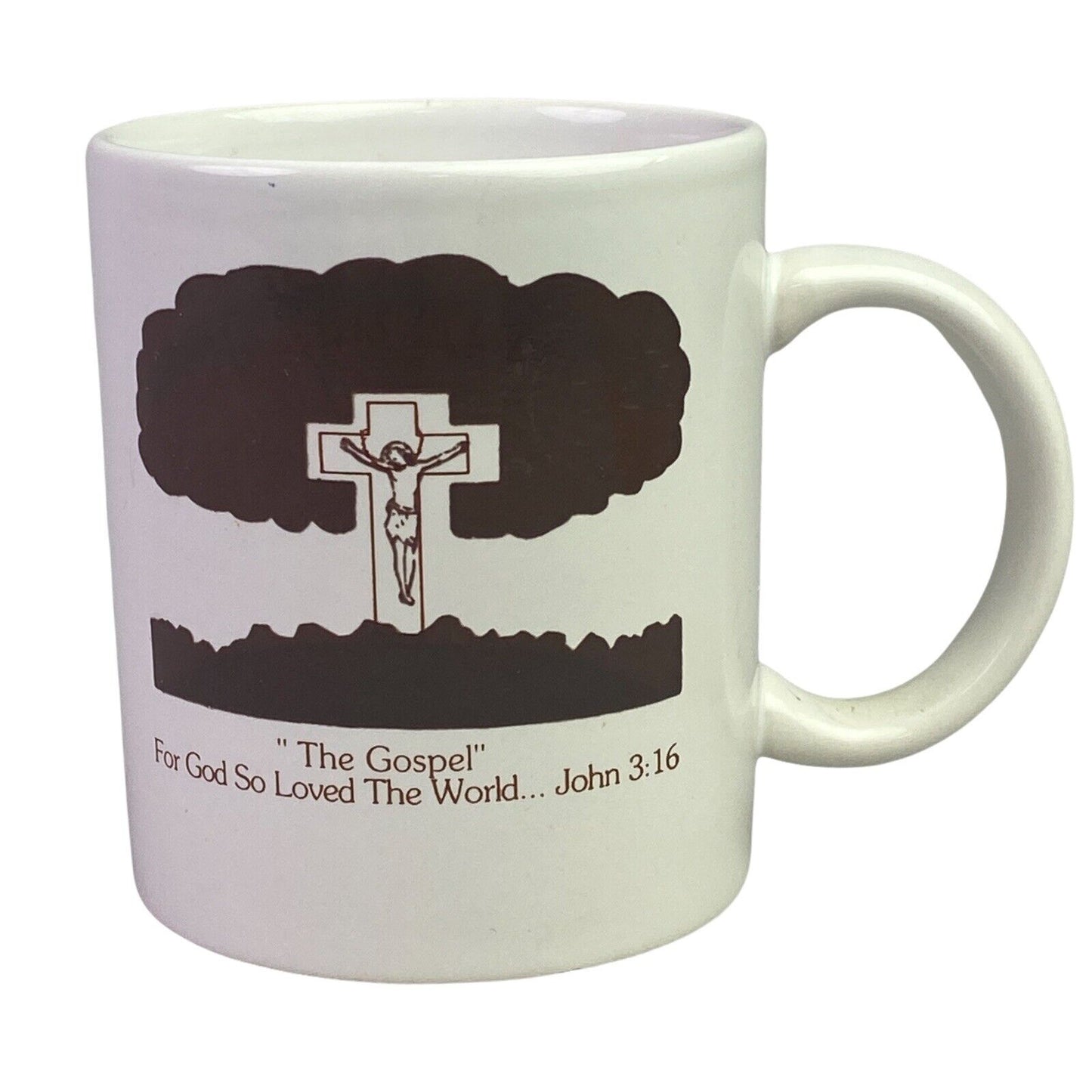 Vintage 1993 12oz Christian Mug John 3:16 "The Gospel" For God so loved the...