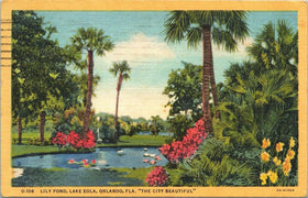 Vintage Postcard 'Lily Pond, Lake Eola, Orlanda, Florida'