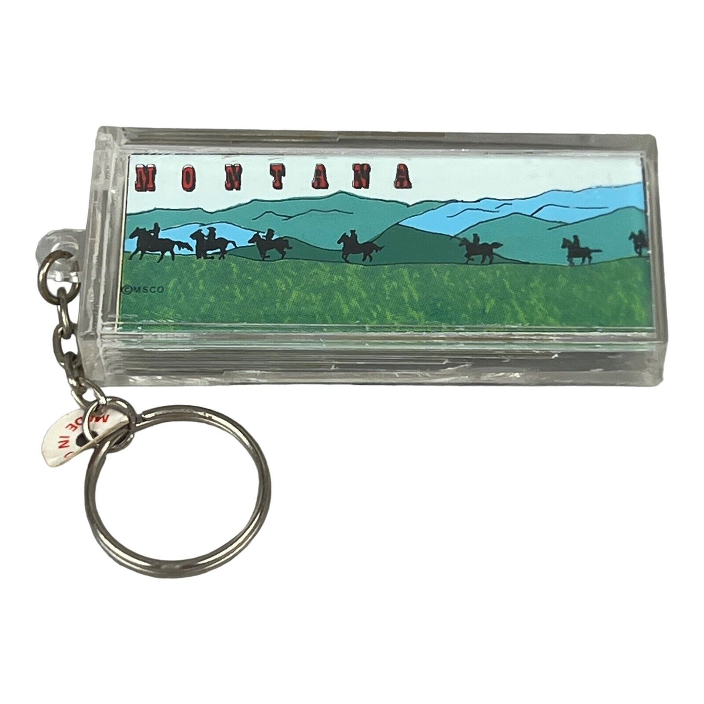 Vintage Montana Moving Carriage Key Chain Keychain Key Ring