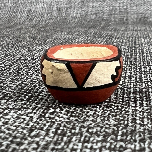 Vtg Dollhouse Miniature Pottery Southwest Bowl  1:12 scale