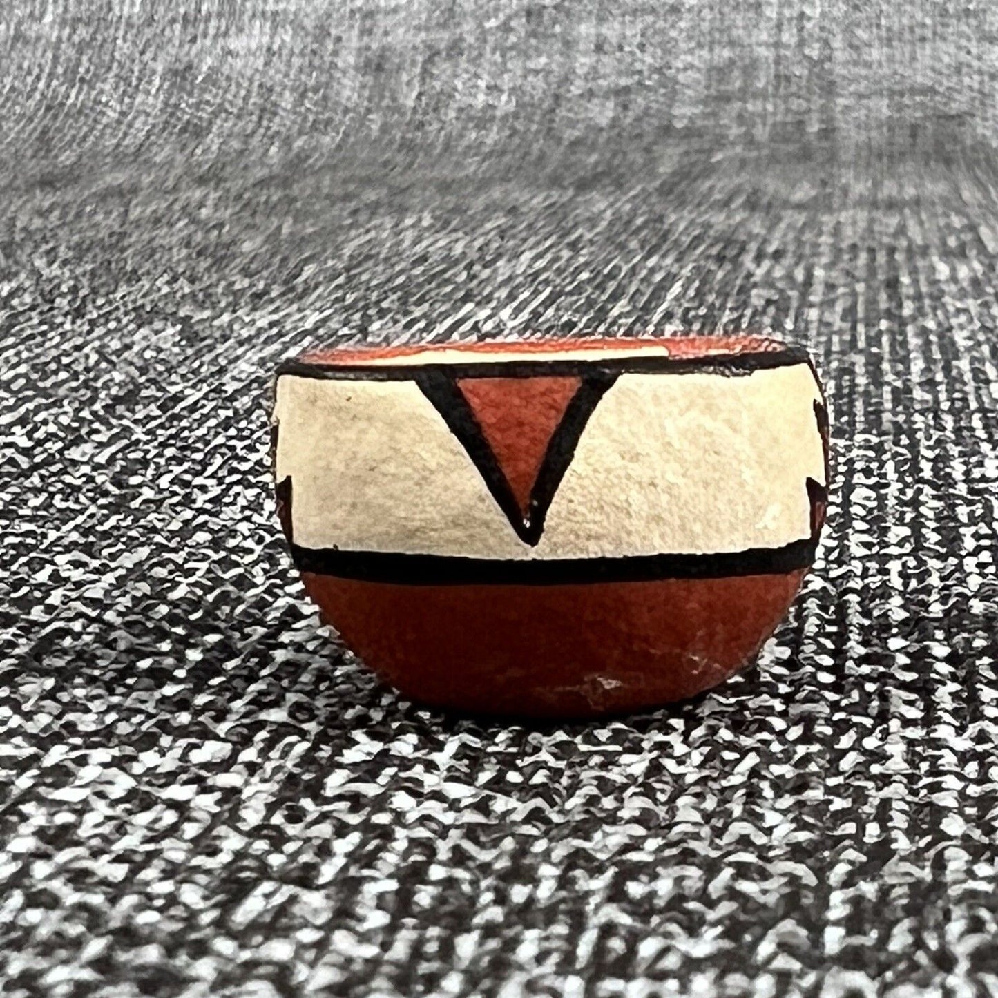 Vtg Dollhouse Miniature Pottery Southwest Bowl  1:12 scale