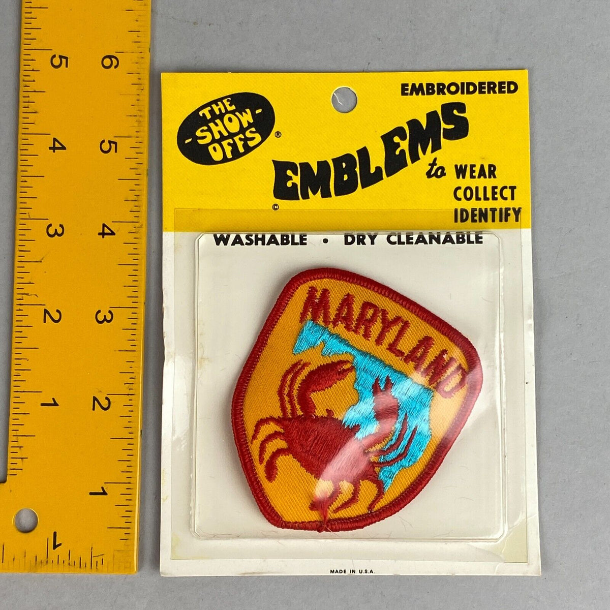 Vintage 'The Show Offs' Emblems MARYLAND Sew On Patch Wear or Collect