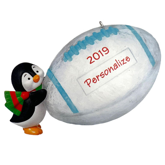 New Hallmark 2019 Personalize Football Star Penguin