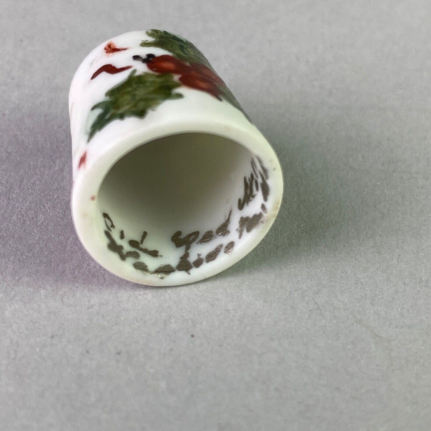 Vintage Thimble Hand Painted Signed B. Young