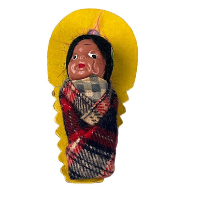 Vintage Miniature Native American Skookum Indian Papoose Baby Doll