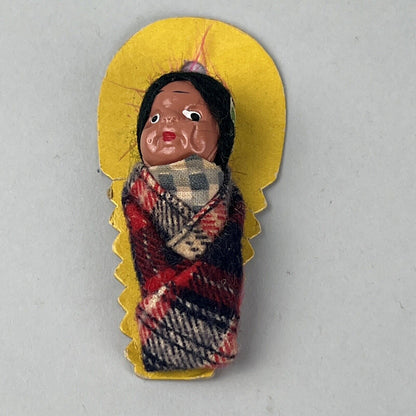 Vintage Miniature Native American Skookum Indian Papoose Baby Doll