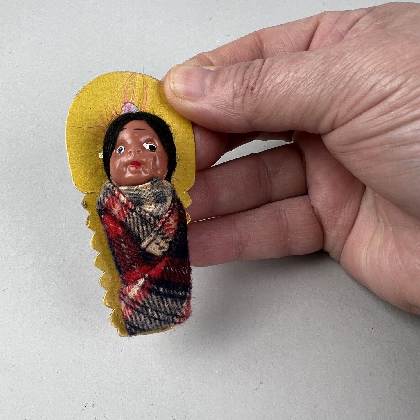 Vintage Miniature Native American Skookum Indian Papoose Baby Doll