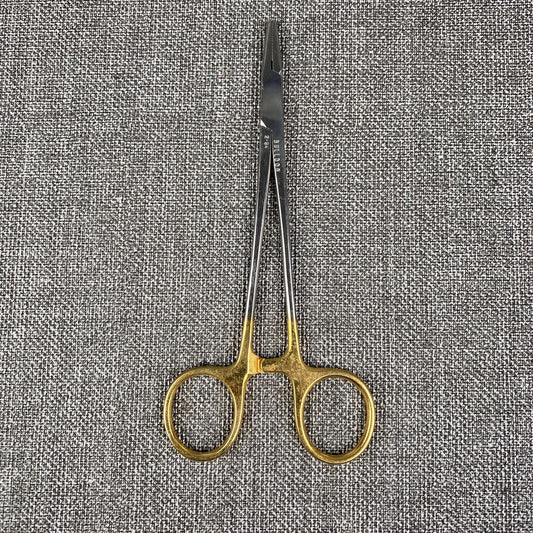 Weck Bulldog Surgical Scissor Hemoclip 6" Stainless Gold Handle Germany Sewing