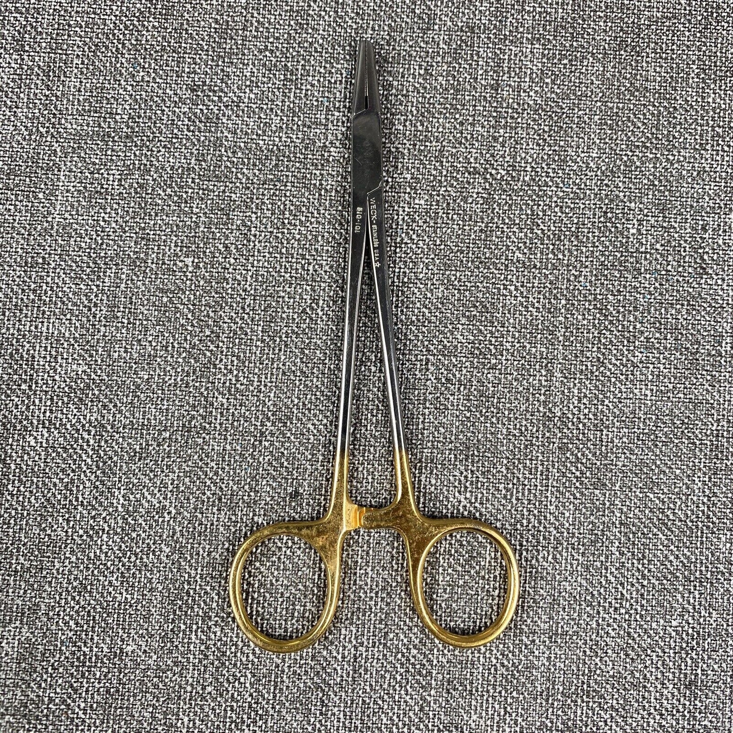 Weck Bulldog Surgical Scissor Hemoclip 6" Stainless Gold Handle Germany Sewing