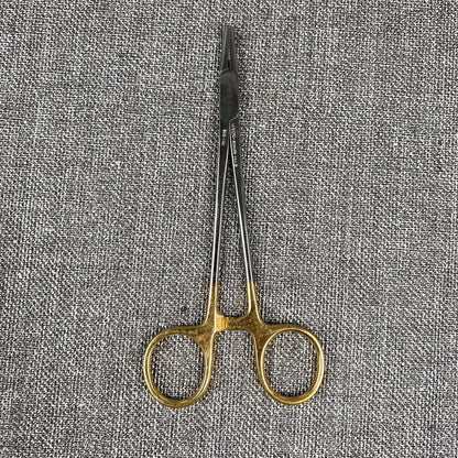 Weck Bulldog Surgical Scissor Hemoclip 6" Stainless Gold Handle Germany Sewing