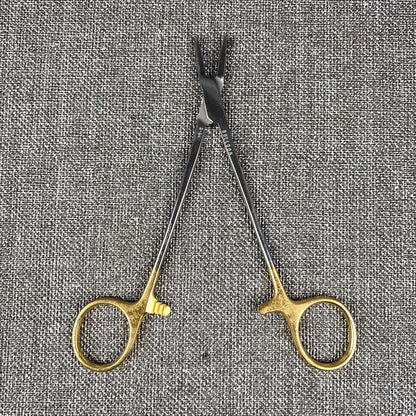 Weck Bulldog Surgical Scissor Hemoclip 6" Stainless Gold Handle Germany Sewing