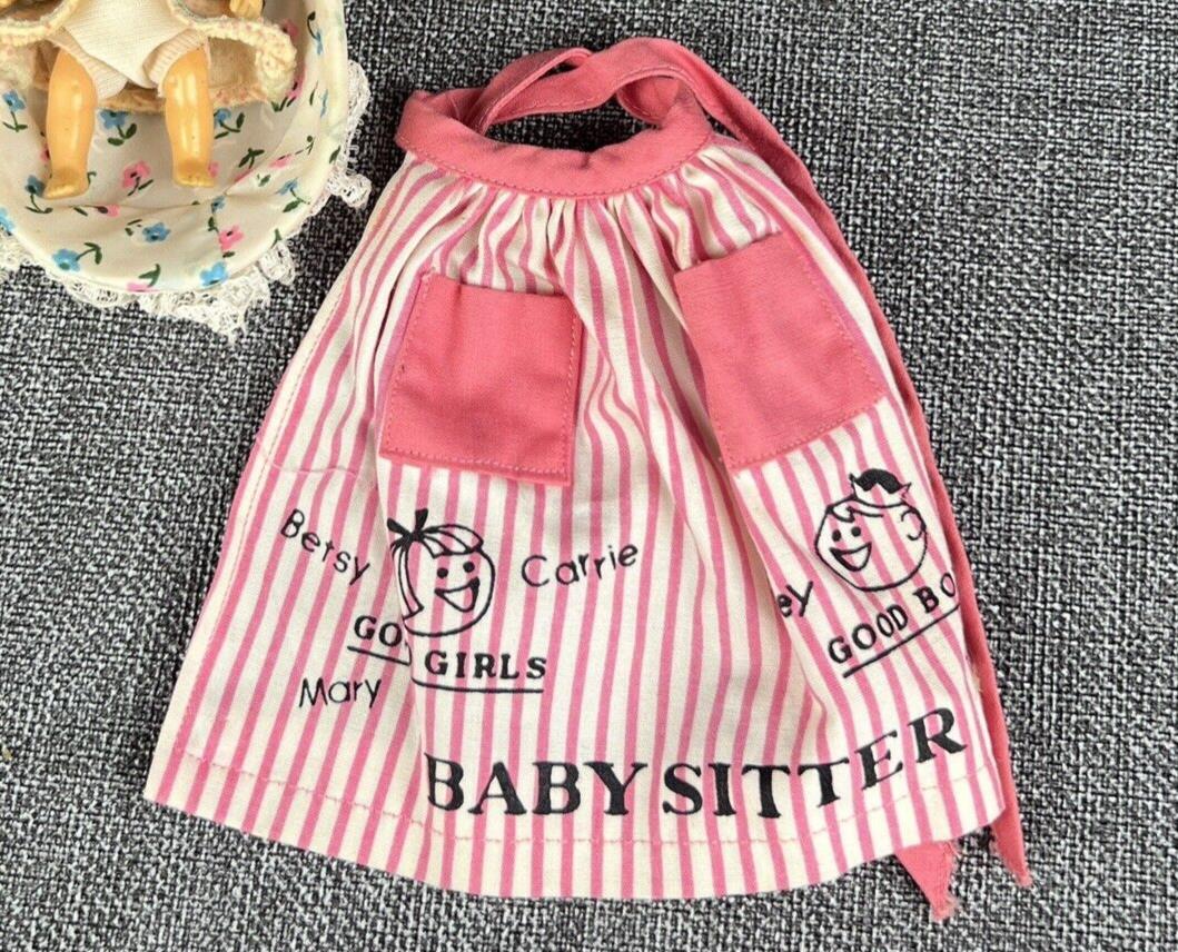 Vintage Barbie Babysits #953 1962 Baby, Carrier, Apron Pillow