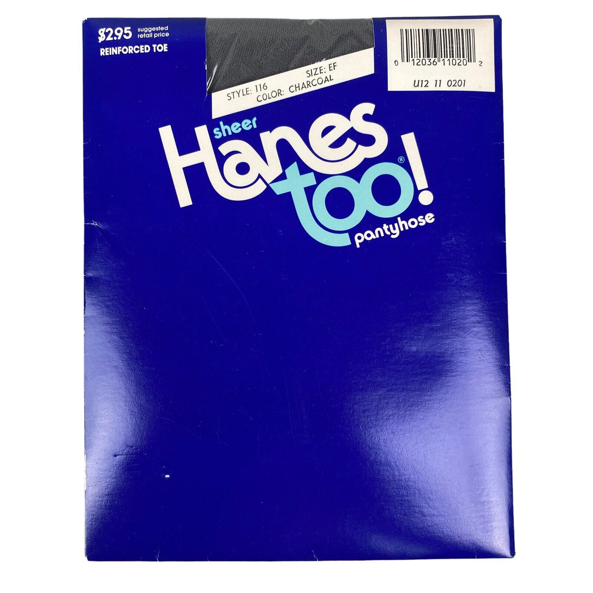 Hanes Too Sheer Pantyhose Re-Inforced Toe Charcoal Size EF Style 116