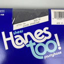 Hanes Too Sheer Pantyhose Re-Inforced Toe Charcoal Size EF Style 116