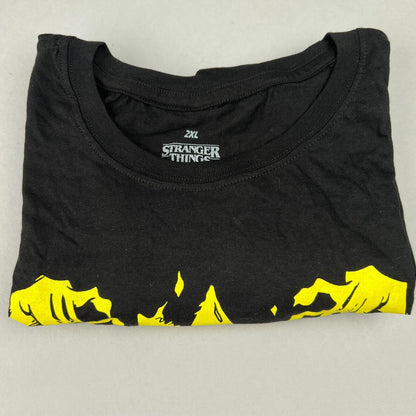 Size 2XL Black Stranger Things T-Shirt