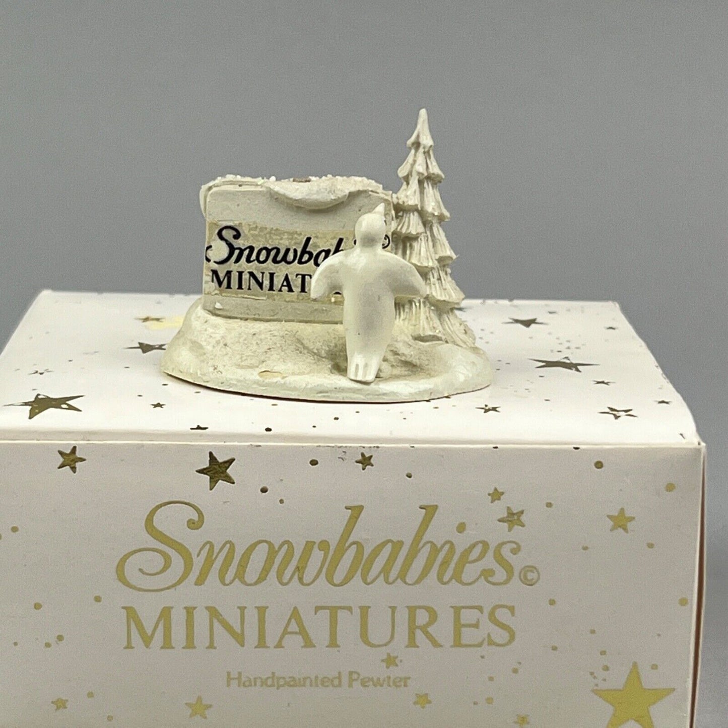 Department 56 Snowbabies Miniatures Pewter, Snowbabies Sign 7620-1 wOriginal Box