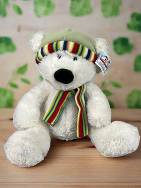 Russ Bernard The Polar Bear L'ours Polaire with White Scarf & Hat 12"