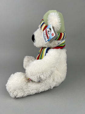 Russ Bernard The Polar Bear L'ours Polaire with White Scarf & Hat 12"