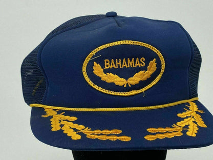 Vintage Bahamas Snap-back, Mesh, Blue Hat, Cap Made in Taiwan