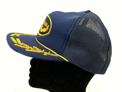 Vintage Bahamas Snap-back, Mesh, Blue Hat, Cap Made in Taiwan