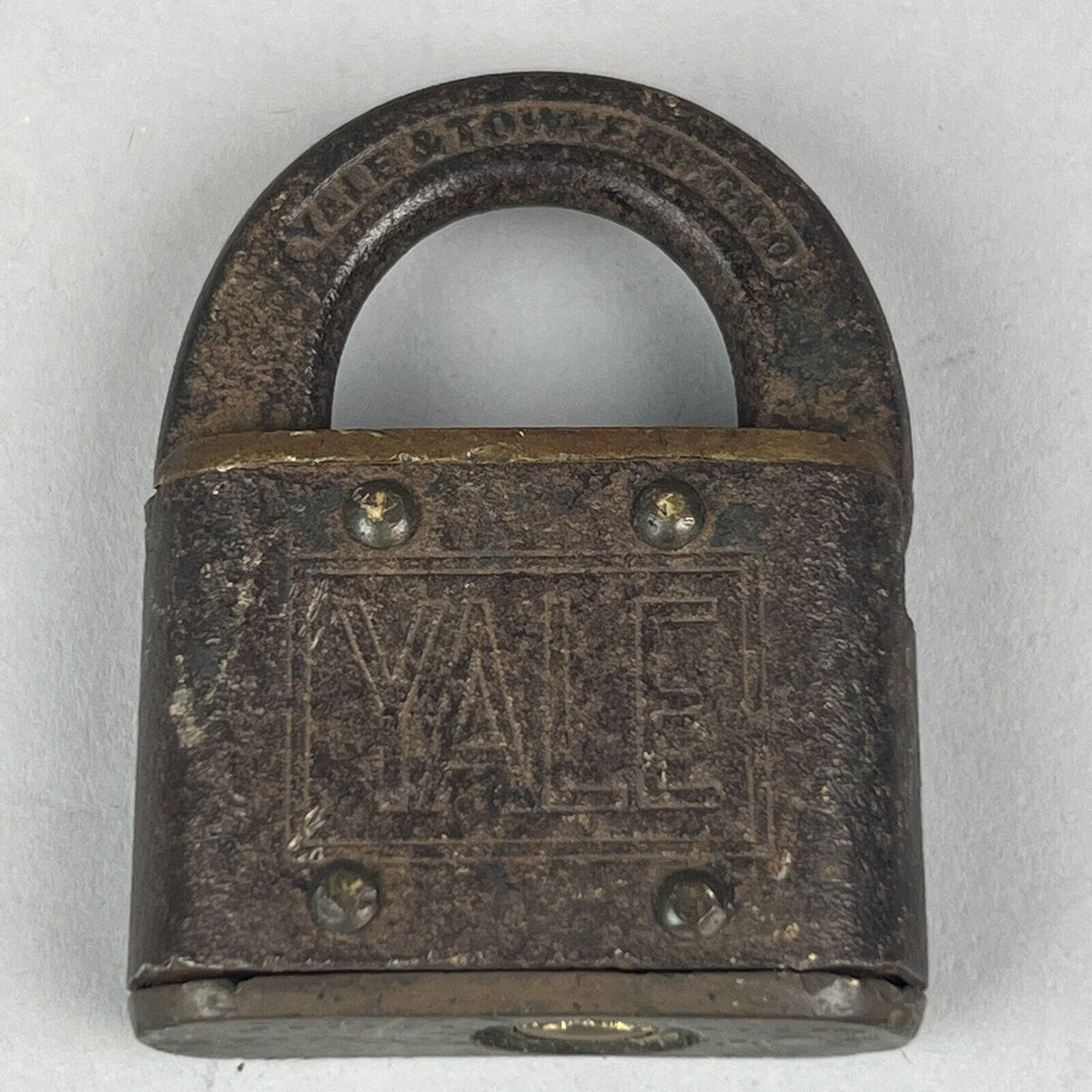 Vintage Yale Brass Lock no Key 2.5" Tall Stanford Conn USA