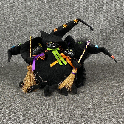 Lot of 4 - Annalee Halloween Scaredy Cat Witch Black Cat (2007, 2008, 2009)