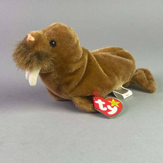 Vintage TY The Original Beanie Baby Paul, Walrus Plush with Tags (NM)