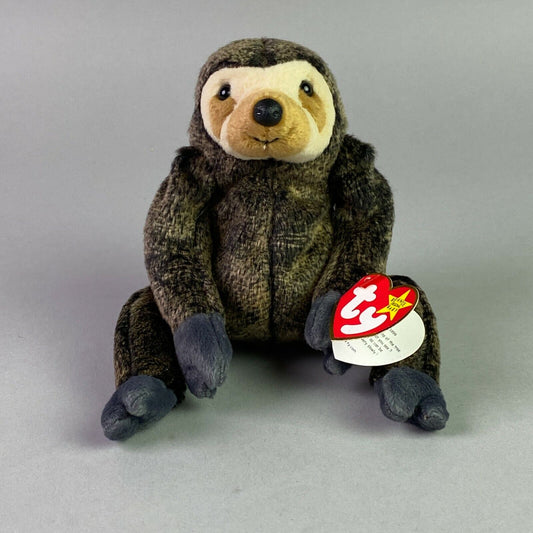 Vintage TY The Original Beanie Baby SlowPoke Sloth Plush with Tags (Mint)