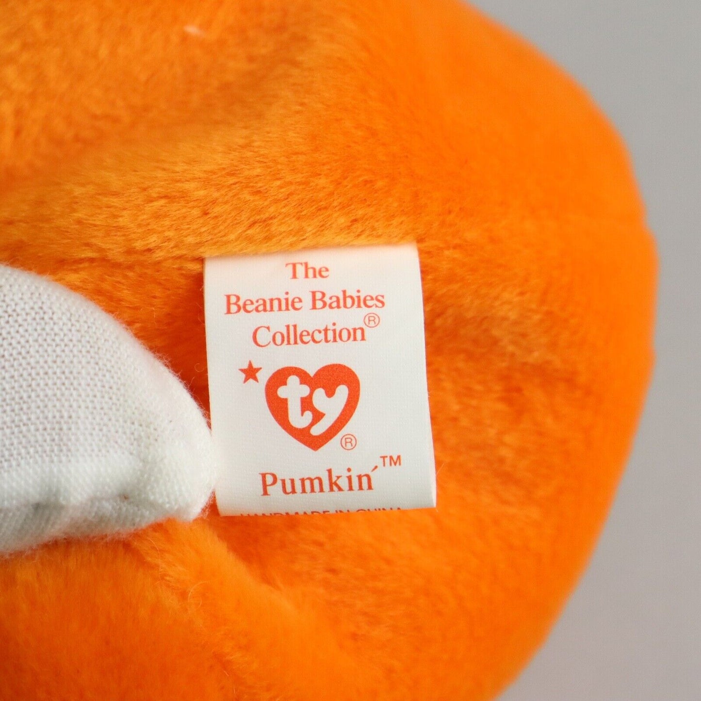 Vintage TY The Original Beanie Baby, Pumpkin Stuffed Animal -Near Mint