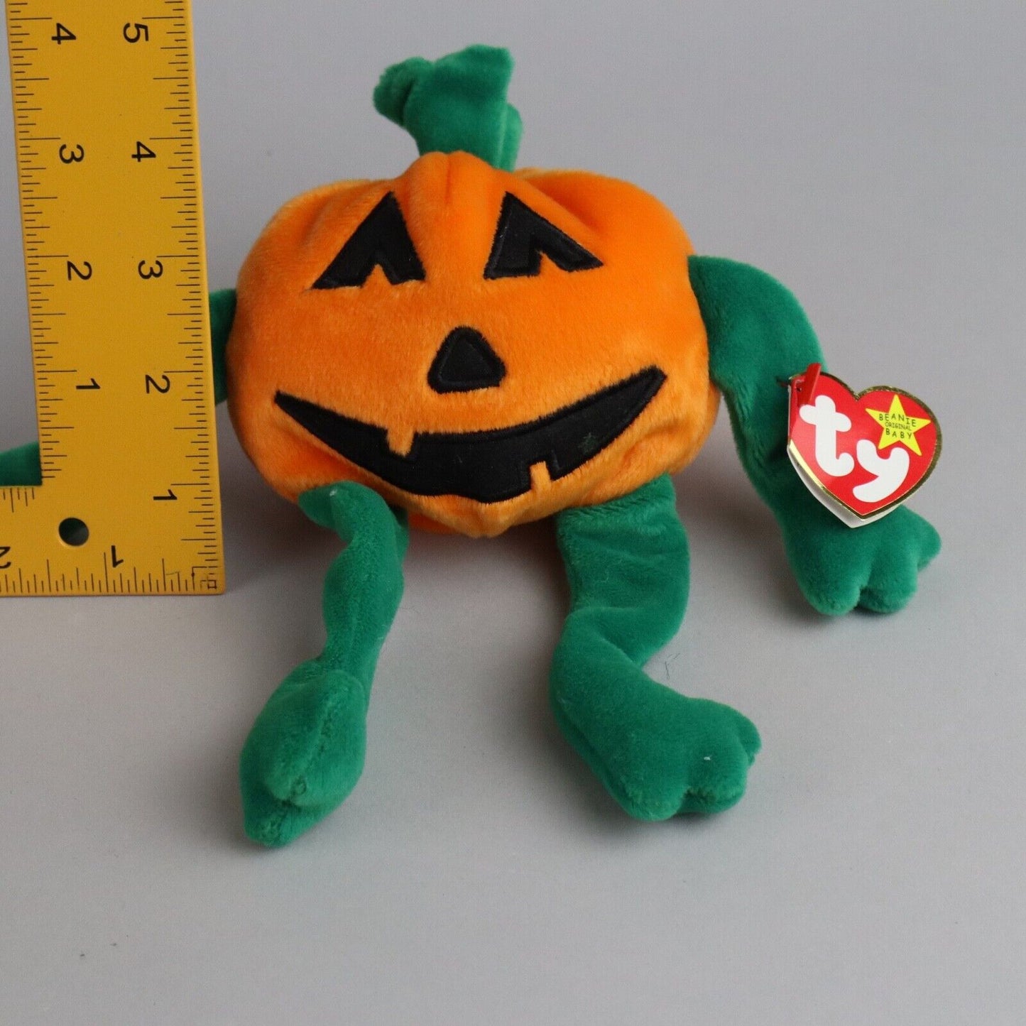 Vintage TY The Original Beanie Baby, Pumpkin Stuffed Animal -Near Mint