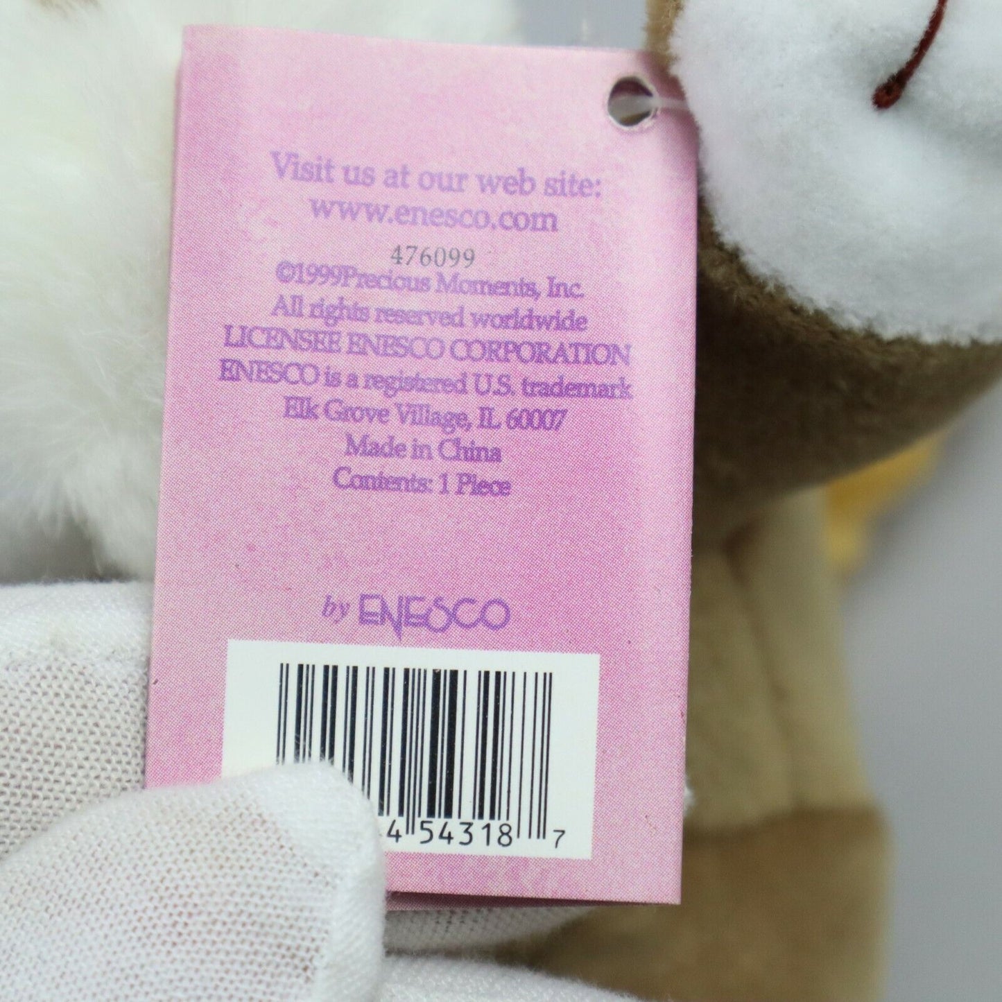 Vintage Precious Moments Tender Tails Squirrel Plush With Tag, 7" - mint