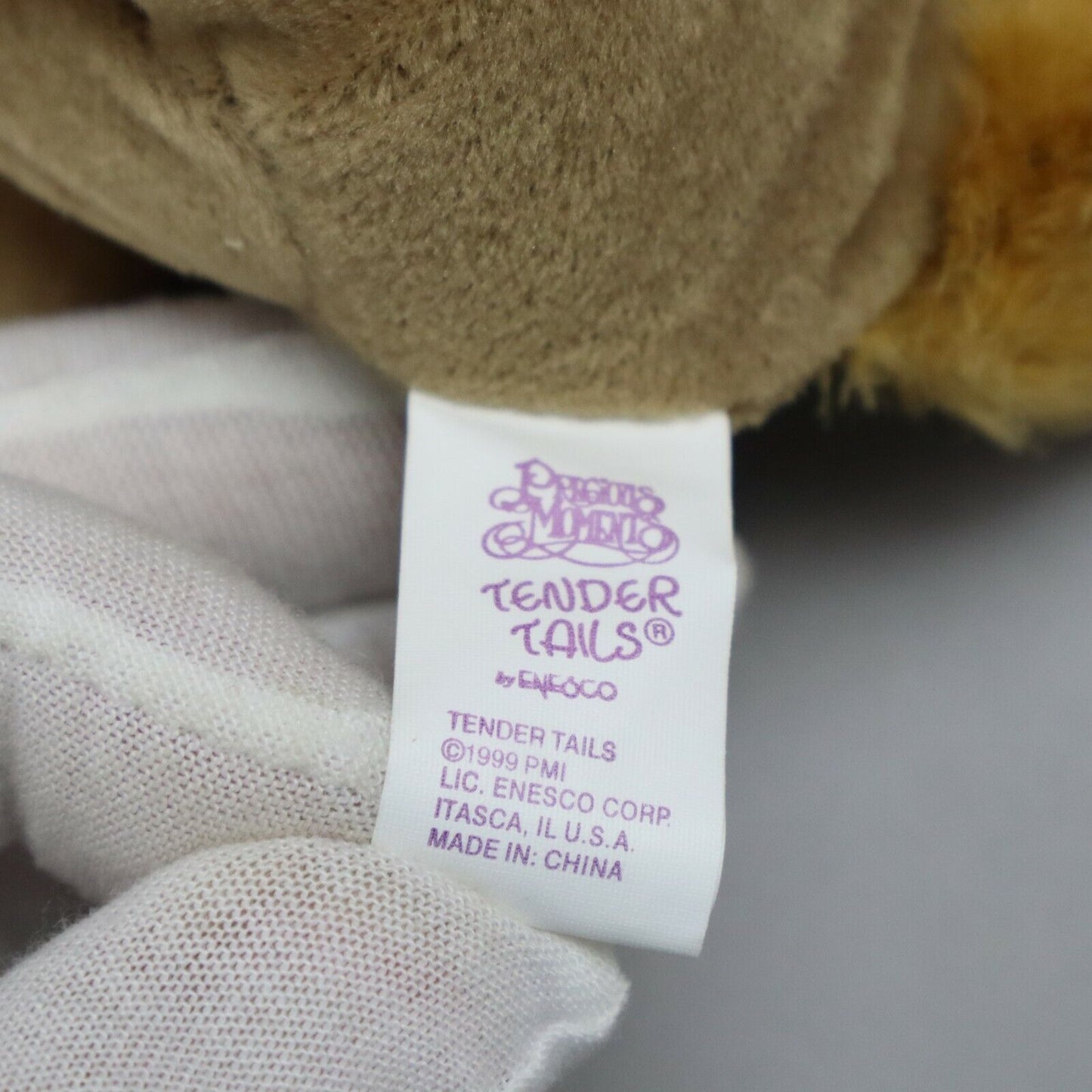 Vintage Precious Moments Tender Tails Squirrel Plush With Tag, 7" - mint