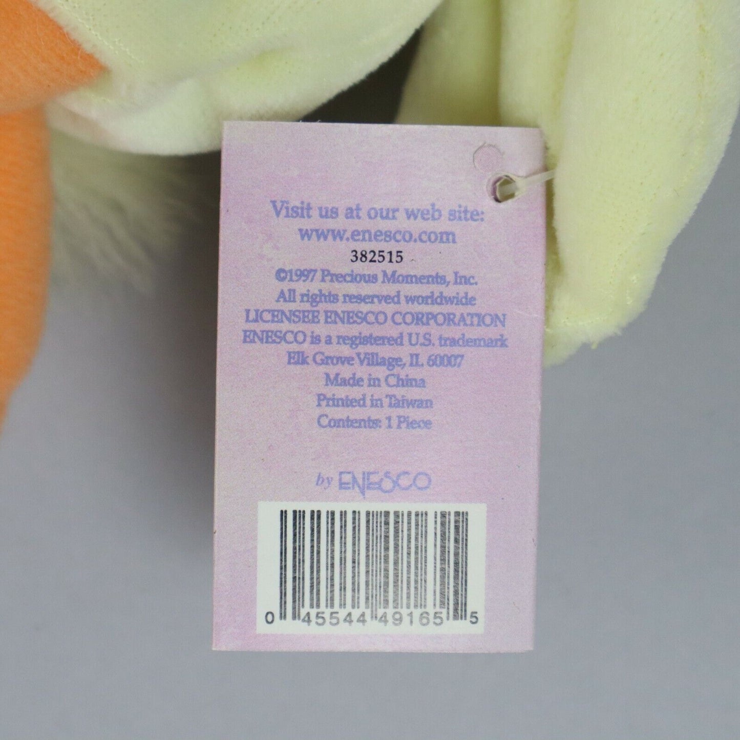 Vintage Precious Moments Tender Tails Duck Plush With Tag 5.5" - Mint