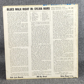 SYLVIA MARS Blues Walk Right In Folk Lyric Blues Vinyl LP Record - Vintage