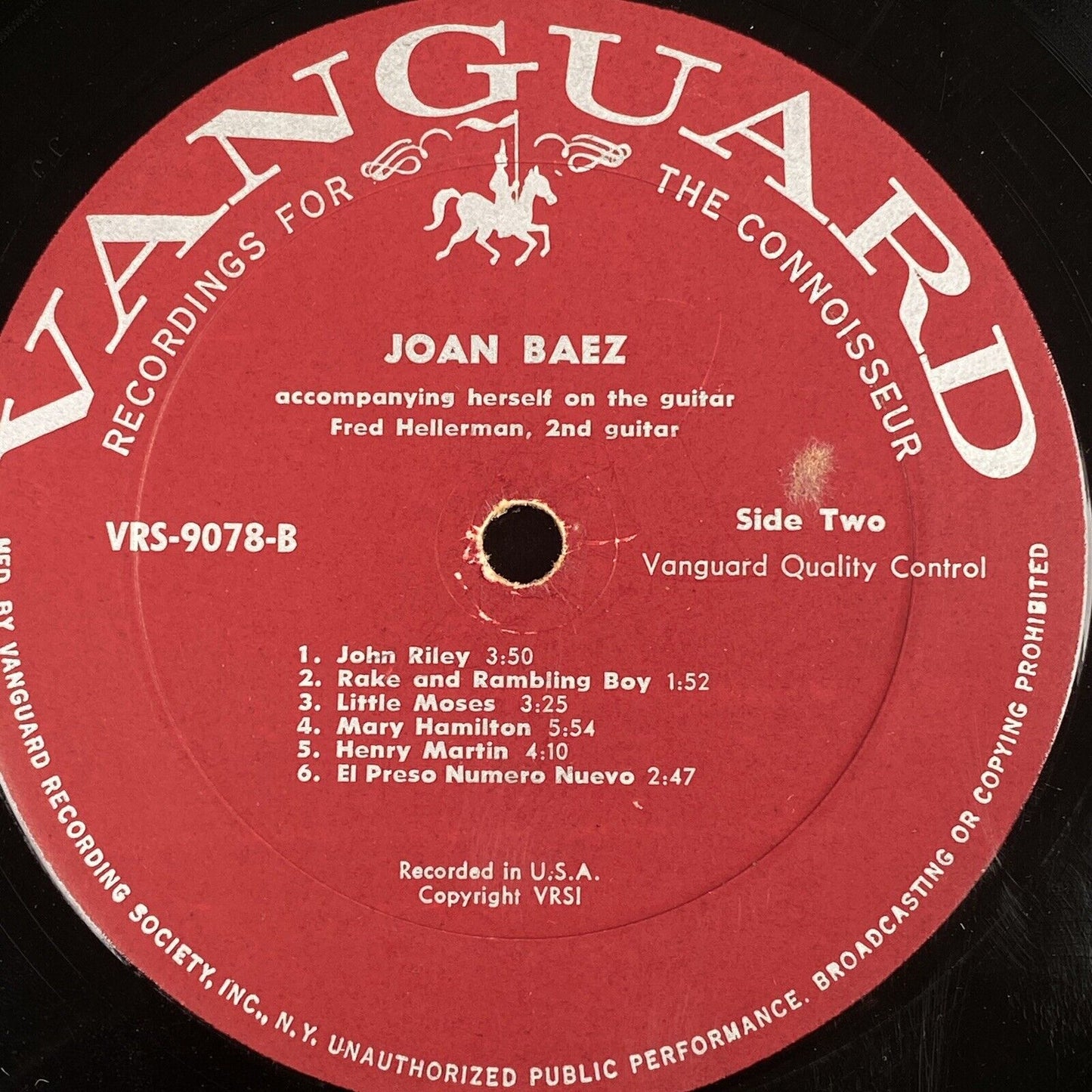 Joan Baez 1960 Vanguard Records Vinyl LP - lot of 2