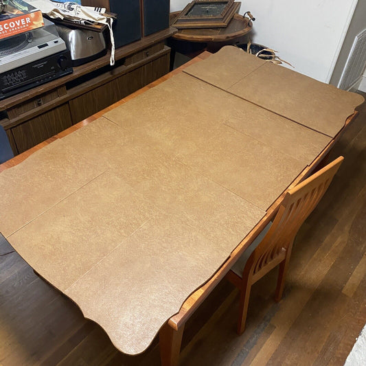 Vintage Dining Table Foldable Protector Pads , Faux Leather/Felt 83"x38,5"