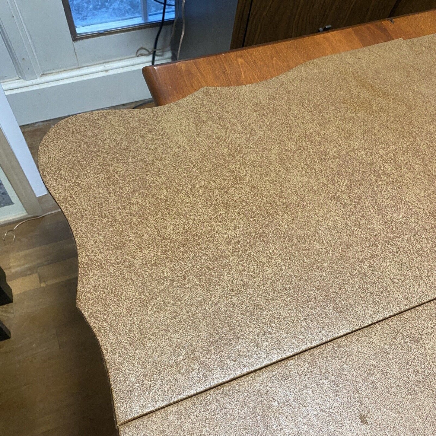 Vintage Dining Table Foldable Protector Pads , Faux Leather/Felt 83"x38,5"