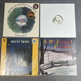 Christmas Vinyl Records lot of 4 , Silent Night, Old Fashioned Christmas etc.