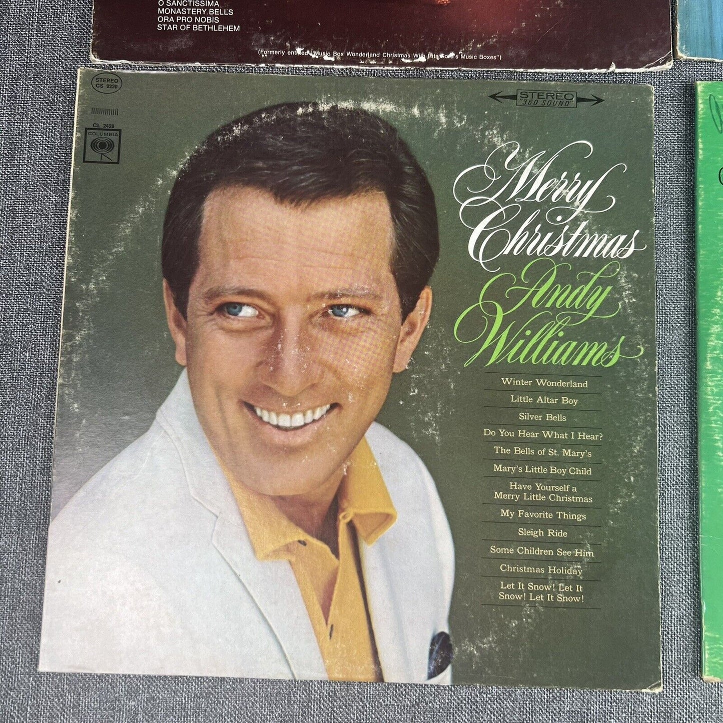 Christmas Vinyl Records lot of 4 - Drummer Boy, Music Box, Andy Williams etc.