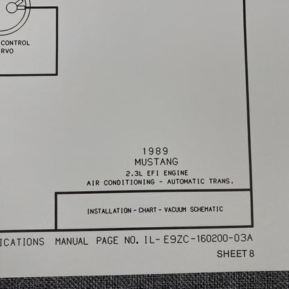 OEM Ford 1989 Ford Mustang 2.3L EFI with Air Cond. - Vacuum Schematic Diagram