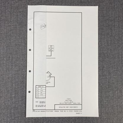 OEM Ford 1989 Ford Mustang 5.0L EFI non-Air Cond.  - Vacuum Schematic Diagram