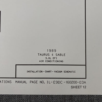 OEM Ford 1989 Ford Taurus & Sable 3.0L EFI + Air-cond.  - Vacuum Schematic