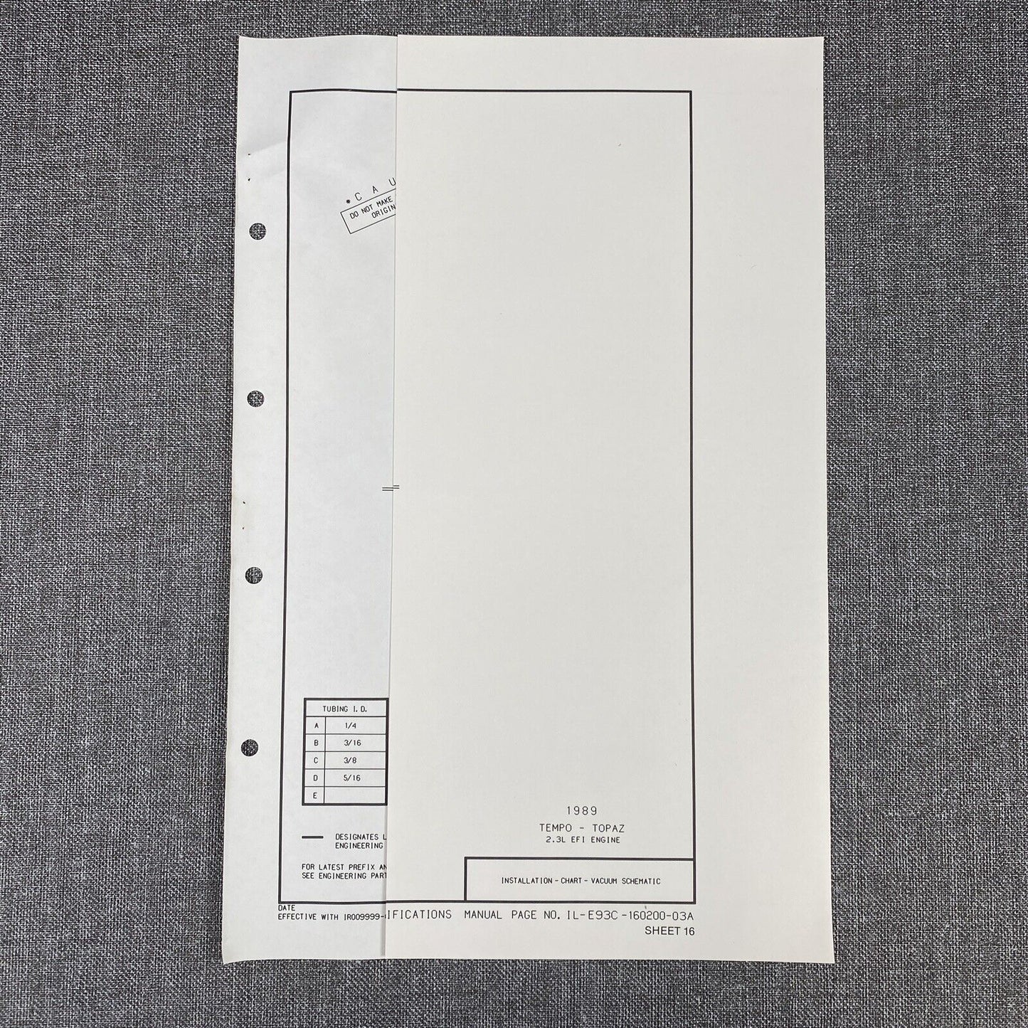 OEM Ford 1989 Ford Tempo-Topaz 2.3L EFI engine - Vacuum Schematic