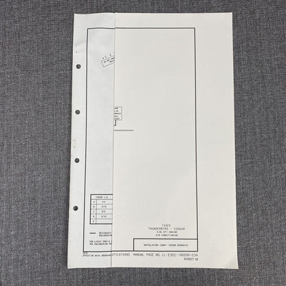 OEM Ford 1989 Ford Thunderbird-Cougar 3.8L EFI Air-conditioning Vacuum Schematic